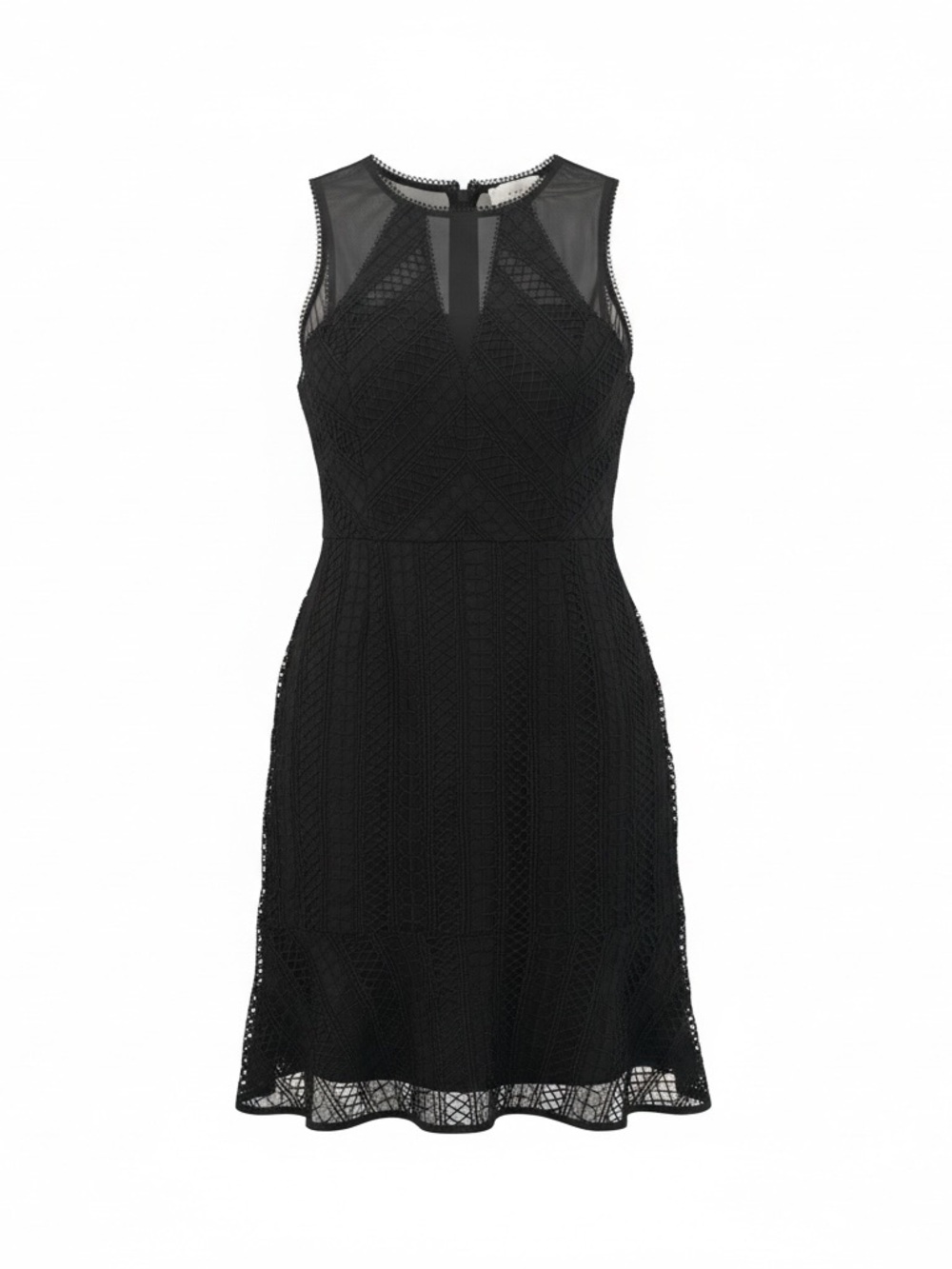 Adelyn Rae Black Sleeveless Lace A-Line Mini Dress